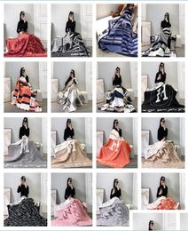 Blankets 16 Designs Letter Woollen Cashmere Blanket 135X170Cm Shawl Scarf Thick Soft Wool Warm Plaid Sofa Bed Decoration Air Condit7002359