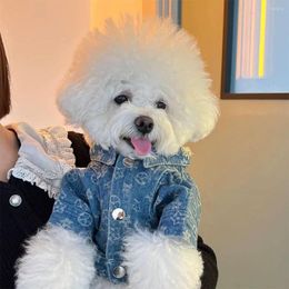 Dog Apparel Cat Denim Jacket Fashion Blue Coat Vest For Pet Puppy Taddy Schnauzer Spring/Autumn Clothes