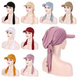 Ball Caps Soft Headscarf Sunscreen Women Head Wrap Turban Hat Muslim Hijab