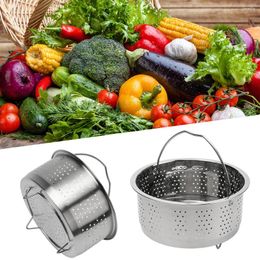 Double Boilers Steamer Basket Pot For Pressure Cookers Slow 1pcs Home Kitchen Silicone Handle Stainless Steel