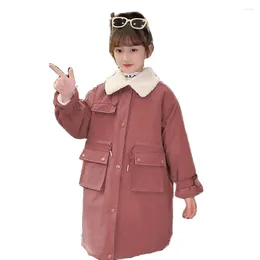 Jackets Girls Long Jacktet Outerwear Thick Warm Winter Coat Cotton Padded Kids Casual Style Clothing 6 8 10 12 14