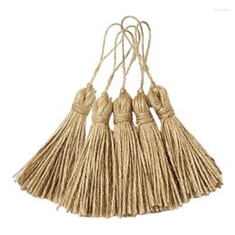 Decorative Figurines Natural Jute Tassels 5Pcs Tiny Craft Fringe Home Decor For Wedding Party Garland DIY Projects Decorations