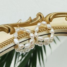 Dangle Earrings Lii Ji Baroque Pearl 14K Gold Filled Handmade Circle Jewellery Vintage Women