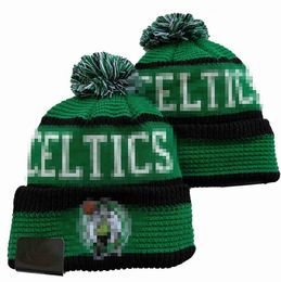 Men's Caps Celtics Beanies Boston Beanie Hats All 32 Teams Knitted Cuffed Pom Striped Sideline Wool Warm USA College Sport Knit Hat Hockey Cap for Women's A2