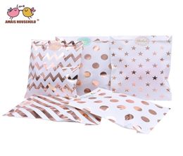 50pcslot Amais Food Level Colourful Dot Kraft Paper Bags for Wedding Birthay Party Baby Shower Favour Candy and Gift Packagings4337886