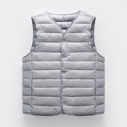 Men's Vests Man Sleeveless V Neck Vest Winter Warm Padded Thick Cotton Jacket Male Veats Waistcoat O Liner