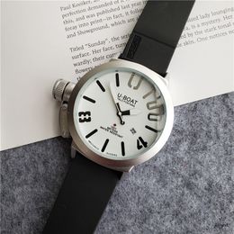 U Big Boat Wrist watches 2023 three stitches white Case Mens watch Sports Classic 50mm quartz Watches Top luxury Brand Clock fashion Rubber strap Montre de luxe