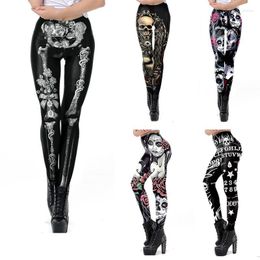 Women's Leggings Sexy Women Legging Skull Bone Printing Fitness Leggins Fashion Slim High Waist Woman Pants Halloween