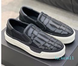 Luxury Brand Skel Top Slip On Loafers Shoes Men Rubber Sole Party Dress Gentleman Jogging Discount Canvas Leather Comfort Oxford Walking