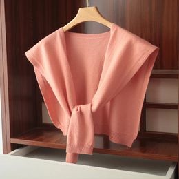 Scarves Spring And Autumn Women's 100% Solid Color Wool Shawl Knitted Scarf Shoulder Protection Ankle Can Be Used In All Seasons 231108