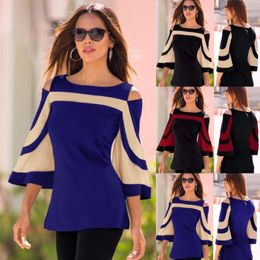 Women's Blouses Women Shirts Top 2023 Sexy Off Shoulder Red Shirt Elegant Streetwear Batwing Sleeve Loose Plus Size 2xl Casual