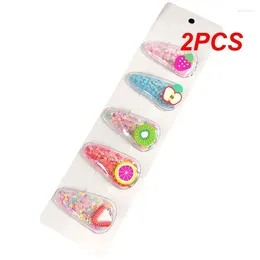 Hair Accessories 2PCS Set Children Cute Color Clip Head Jewelry Drop-shaped Baby Fashion Hairpin