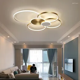 Chandeliers Nordic Luxury Golden Hall Lights Living Room Led Chandelier Bedroom Minimalist Home Decor Remote Control Ceiling Lamp Lighting