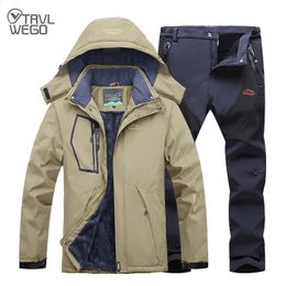 Other Sporting Goods TRVLWEGO Winter Ski Suit Men Windproof Waterproof Snowboard Jacket and Pants Outdoor Super Warm 2 in 1 Thermal Fleece Snow Coat 231109