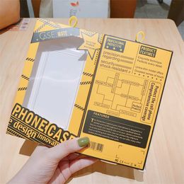 Universal Yellow Paper Retail Phone Case Packages Box For iPhone 15 Samsung Mobile Packaging With Inner Insert Hook Fit 14 13 12 11 Plus Pro Max Mini Xr X Xs S21 Note 10 20