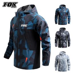 Cycling Jackets FOX Cycling Team Cargo Bike Motocross Wenproof Jacket Downhill Long Sleeves Riding Clothing Men Enduro Clothes Polyester 231109