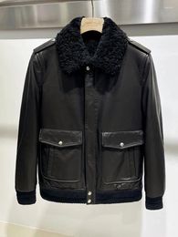 Men's Jackets Original Fur One-liner Jacket Leather Motorcycle Flight Suit