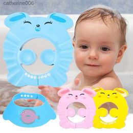 Shower Caps Adjustable Baby Shower Caps Child Kids Waterproof Shampoo Hat Wash Hair Bath Shield Waterproof Ear Eye Protection VisorL231110