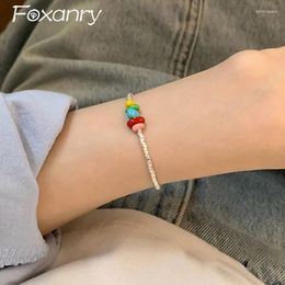 Link Bracelets Korean Cute Colourful Drop Glaze Chain For Women Fashion Elegant Irregular Geometric Wedding Party Jewellery