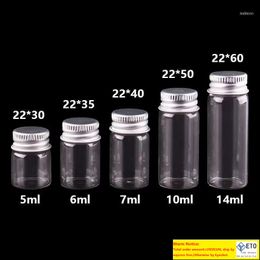 100pcs Size 7ml Transparent Glass Perfume Spice Bottles Tiny Jars Vials With Silver Screw Cap DIY Craft