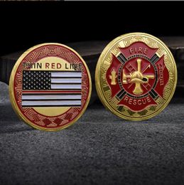 Arts and Crafts American Fire Rescue commemorative coin Heroic Fireman Honorary Badge