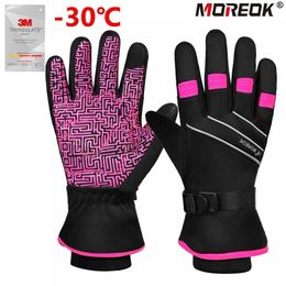 Ski Gloves MOREOK Ski Gloves 3M Thinsulate Full Finger Thermal Gloves Touchscreen Winter Cycling Gloves Warm Motorcycle Glove for Men Women zln231110