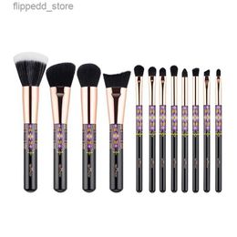 Makeup Brushes Anmor 12Pcs Makeup Brushes Set Black Professional Foundation Eyeshadow Brush for Face Make Up Soft Synthetic Hair Cosmetic Tool Q231110