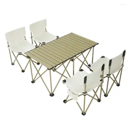 Camp Furniture Outdoor Folding Tables and Chairs Set 4-6 People Barbecue Camping Go on Road Trip