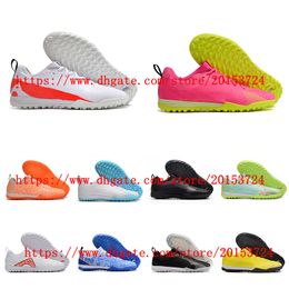 Mercurial XV TF Soccer Shoes Mens boys women Cleats Football Boots Sneakers White /Pink size 35-45EUR