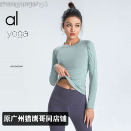 Desginer Aloo Yoga Tops Spring and Summer Clothes Sportswear Women's Gym Slim Tight Long Sleeve Morning Running Fast Dry Top