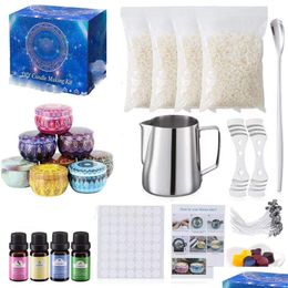 Candles Complete Diy Candle Crafting Tool Kit Supplies Scented Candles Making Beginners Set Soy Wax Melting Pot Fragrance Oil Tins Dye Dhvgw