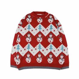 American vintage vintage classic Santa Claus crewneck sweater for men and women niche all-matching couple loose knitwear trend