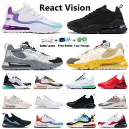 270 React 270s Koşu Ayakkabıları Erkekler Kadın Spor Spor ayakkabıları Kaktüs Trails Dünya Çapında Beyaz Üçlü Siyah Okyanus UNC Gece Yarısı Turkuaz Erkek Kadın Eğitmenler Platform Ayakkabı Ayakkabı