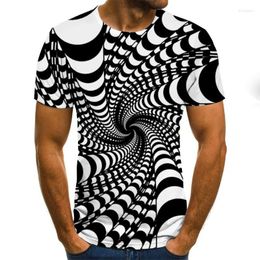 Men's T Shirts Spiral Stripes Digital 3D Printing Men T-shirt Short Sleeve Casual Tee O Neck Summer Clothes Plus Size M To 6XL