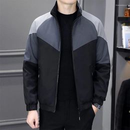 Men's Jackets Standing Collar Jacket For Autumn And Winter 2024 Trend Versatile Youth Handsome Colour Matching Casual Sportswear