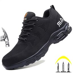 Safety Shoes Diansen Men Safety Shoes Work Sneakers Anti-smash Anti-puncture Work Protective Shoes Breathable Light Security Steel Toe Shoes 231110