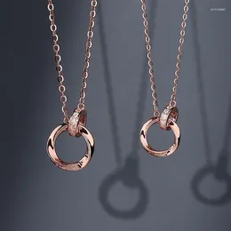 Chains 925 Sterling Silver Necklace Mobius Strip Rose Gold Color 999 Name Pendant Lovers' Valentine's Day Gift