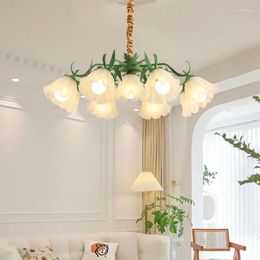 Chandeliers Modern LED Creative Orchid Ceiling French Style Living Dining Room Pendant Lamp Home Decor Hanging Light Fixtures