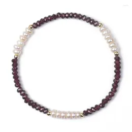 Strand Freshwater Pearl Design Faceted Garnet Amazonite Sunstone Amethyst Labradorite Natural Stone Bead Bracelet