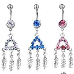 Navel & Bell Button Rings D0740 Mix Colors Belly Navel Button Ring Drop Delivery Jewelry Body Jewelry Dhssq