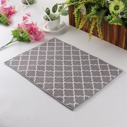 Carpets Kitchen Sponge Lattice Microfiber Fibre Printing Absorbent Coasters Dish Mat Pad