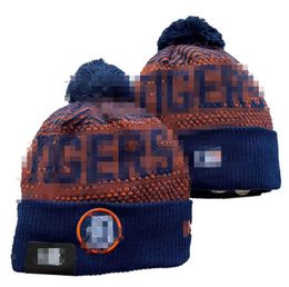 Men's Caps Detroits Beanies Tigers Hats All 32 Teams Knitted Cuffed Pom Striped Sideline Wool Warm USA College Sport Knit Hat Hockey Beanie Cap for Women's A2