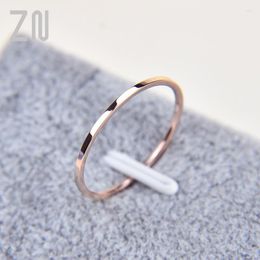 Cluster Rings 1MM Thin Titanium Steel Silver Colour Couple Ring Simple Fashion Rose Gold Finger For Women And Men Mens Gifts