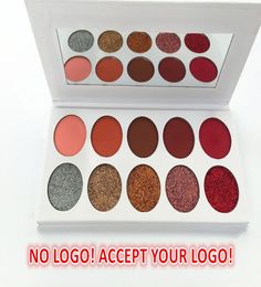 No brand 10 Color Glitter matte Eyeshadow Palette With Mirror Shimmer Eye shadow accept logo printting2310932