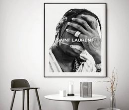 Canvas painting Watercolor Black White Music Star Rap Hip Hop Rapper Fashion Model Art Painting Wall Home Decor Pictures for Livin4053330