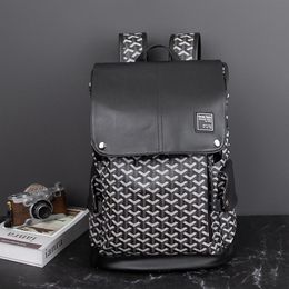 Whole factory men leather shoulder bags waterproof and wear-resistant fashion backpack popular printing student bag outdoor tr315P