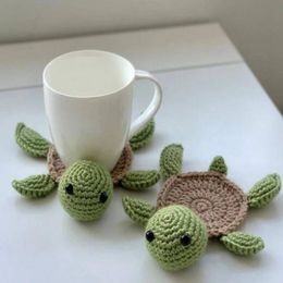 New pure hand-crocheted cute little turtle lamb teacup pad insulation pad