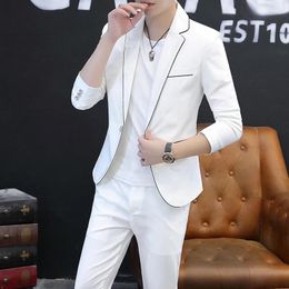 Men's Suits Small Suit Set Korean Version Slim Trend Handsome Matching Colour Two-piece Four Seasons Regular Smart Casual