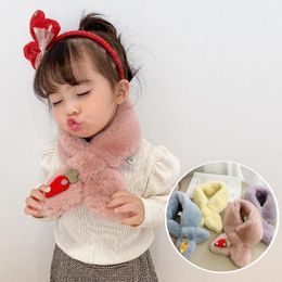 Scarves Cute Carrot Swallow Tail Cross Children's Scarf Autumn And Winter Put Mink Hair Baby Warm