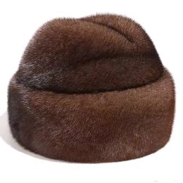 Men Fluffy Faux Mink Fur Hats Winter Thicken Warm Plush Beanie Hat Ski Windproof Bomber Hats Ear Warmer Hat Gifts